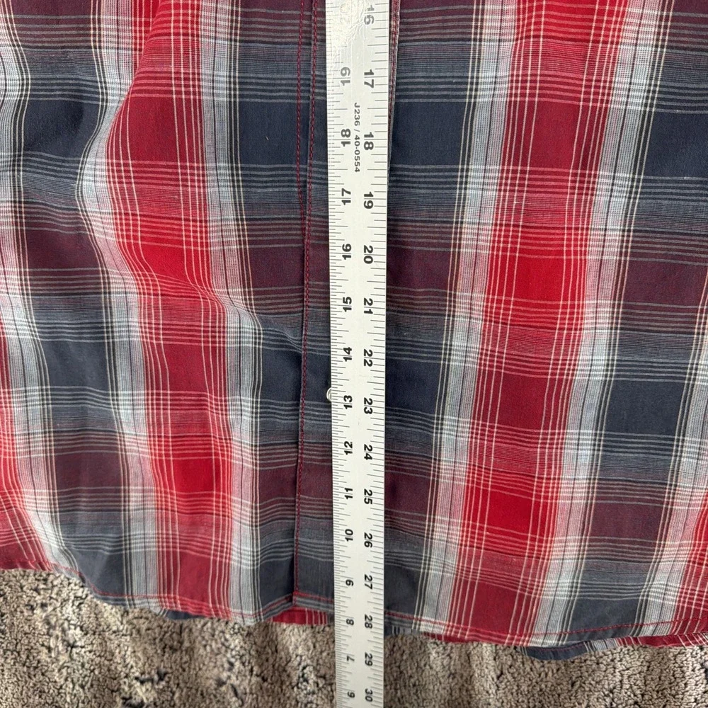 Levis Red Plaid Long Sleeve Pearl Snap Western Button Shirt Mens Medium